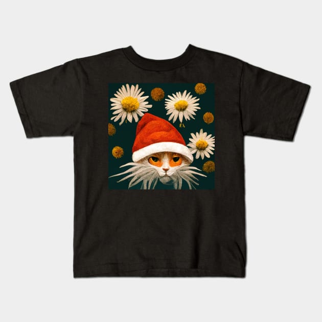 Santa Claus, cat, xmas, xmas vibe, funny, christmas, cat lover, kitty, christmas kitty, koto design Kids T-Shirt by AnnaMartaFoley